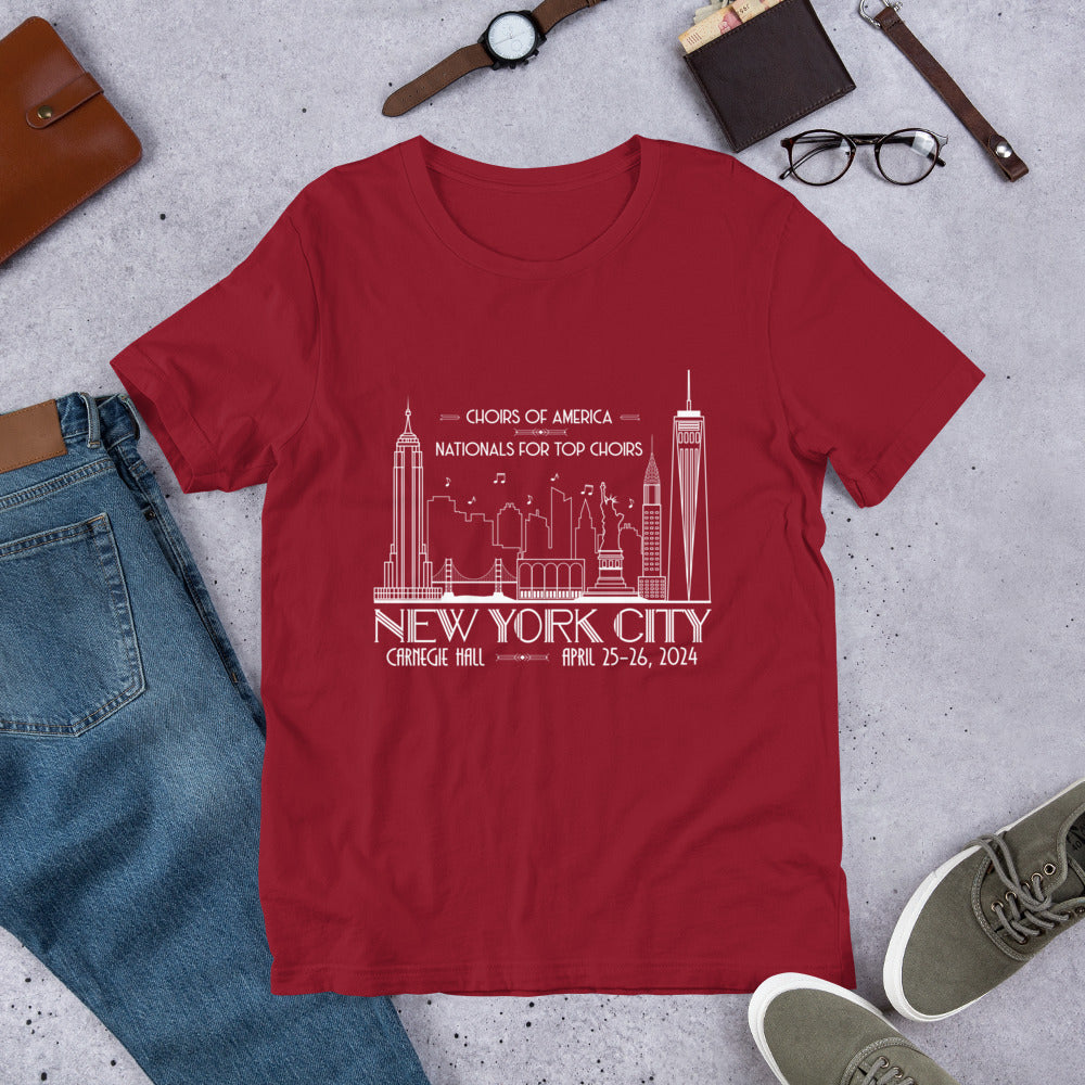 Nationals for Top Choirs, April 25-26, 2024 | Carnegie Hall | Unisex t-shirt
