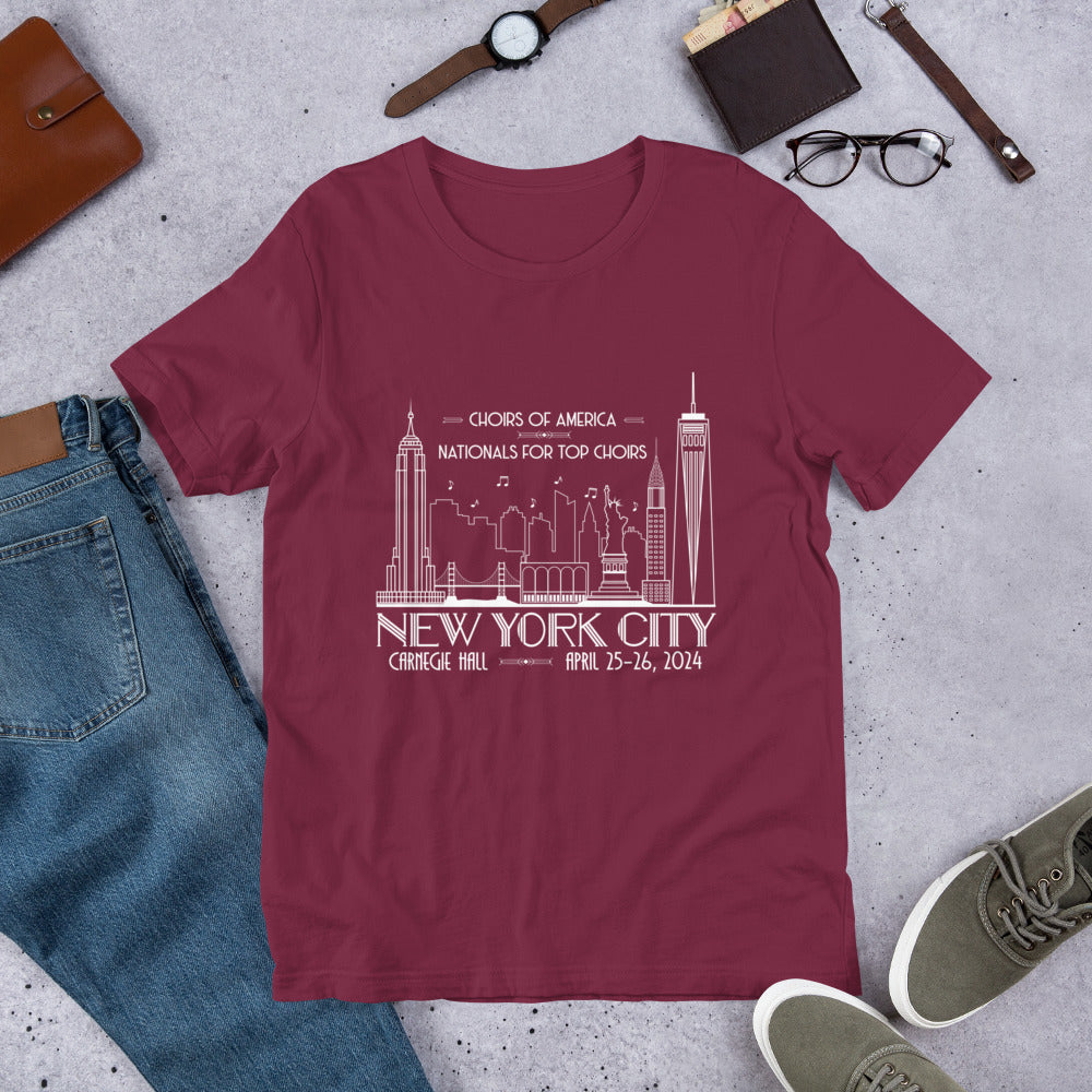 Nationals for Top Choirs, April 25-26, 2024 | Carnegie Hall | Unisex t-shirt