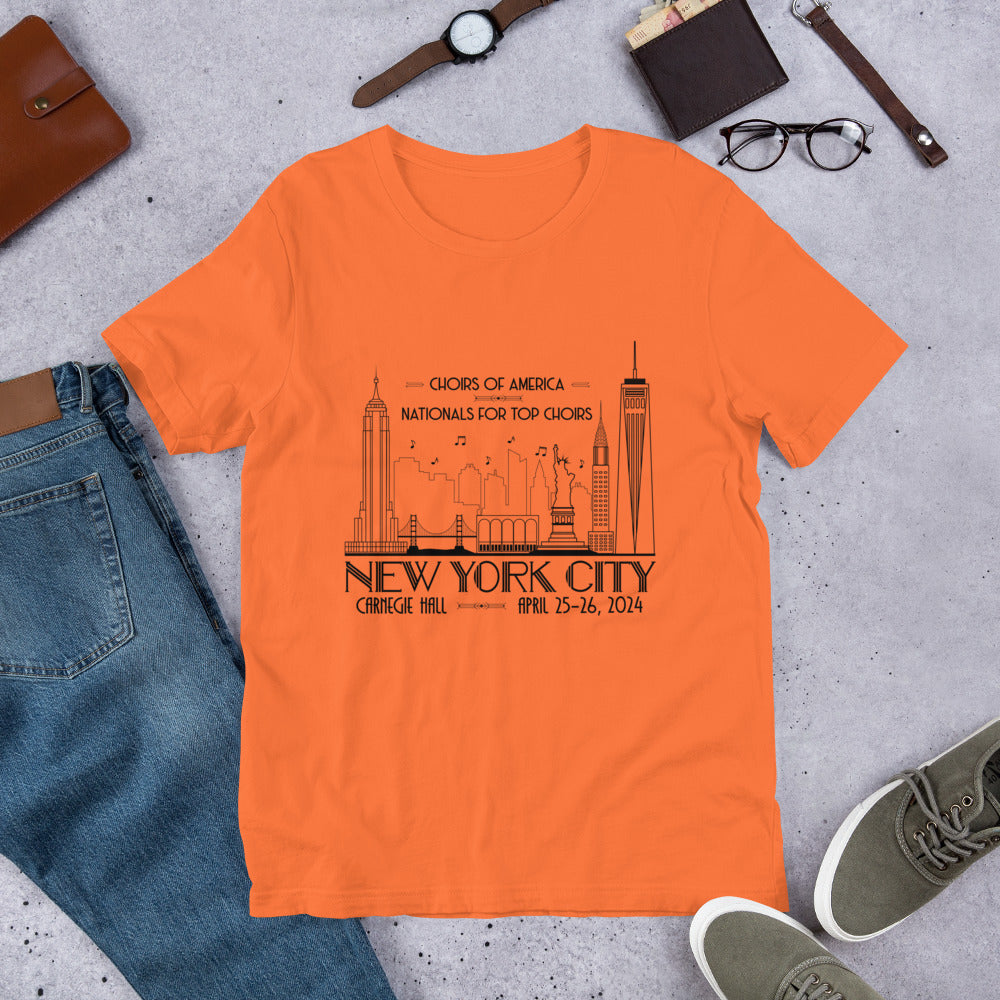Nationals for Top Choirs, April 25-26, 2024 | Carnegie Hall | Unisex t-shirt