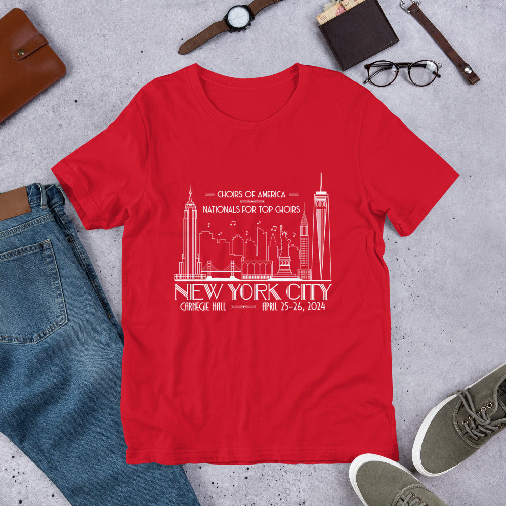 Nationals for Top Choirs, April 25-26, 2024 | Carnegie Hall | Unisex t-shirt